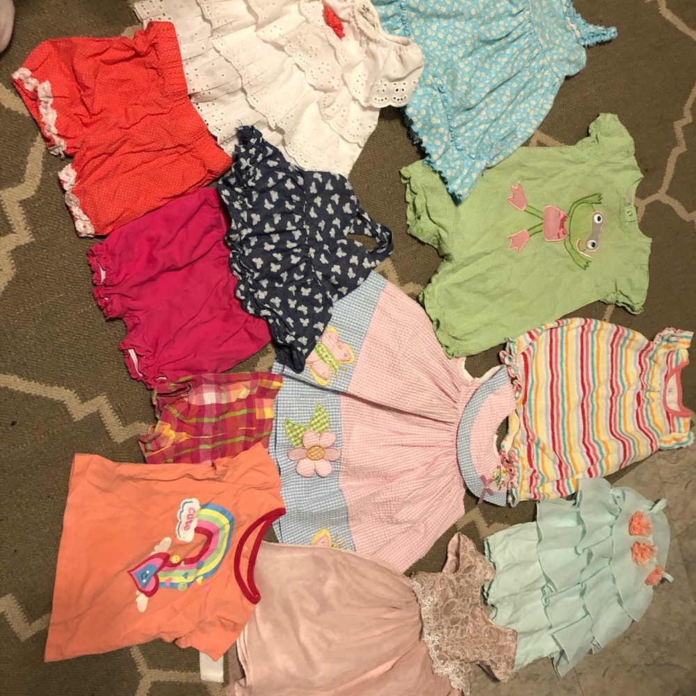 12m spring romper dresses outfits bundle